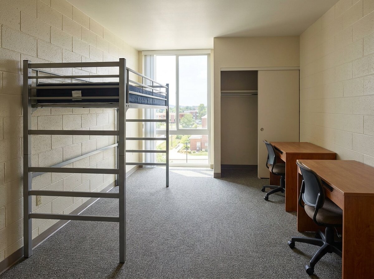 Empty dorm room before